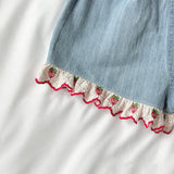 Strawberry Pop Denim Shorts