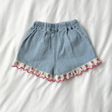 Strawberry Pop Denim Shorts