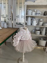 Pearl Mesh Lace Skirt _Pink