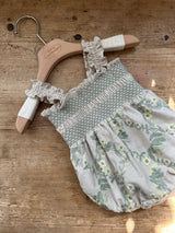 Green Veil Embroidered Romper