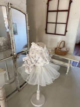 Pearl Mesh Lace Skirt _Cream