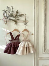 Smocked Frill Suspender Skirt_ 2 Colours