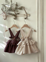 Smocked Frill Suspender Skirt_ 2 Colours