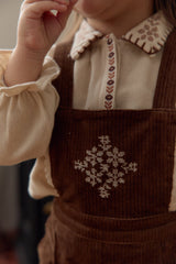 Nanette Embroidered Corduroy Overalls
