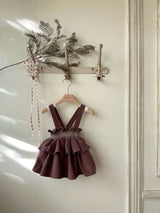 Smocked Frill Suspender Skirt_ 2 Colours