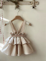 Smocked Frill Suspender Skirt_ 2 Colours