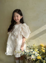 Rose Bloom Dress_ Cream