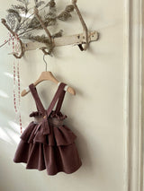 Smocked Frill Suspender Skirt_ 2 Colours