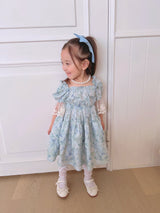 Monet Blue Floral Dress