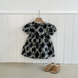 Rosa Embroidered Cotton Dress_Black