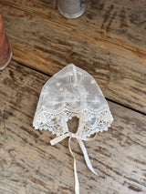 Tiny Floral Embroidered Baby Bonnet