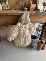 Tiny Floral Embroidered Baby Bonnet