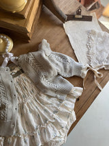 Tiny Floral Embroidered Baby Bonnet