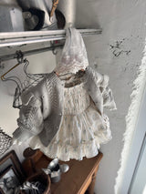 Tiny Floral Embroidered Baby Bonnet