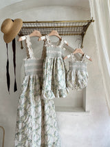Green Veil Embroidered Romper