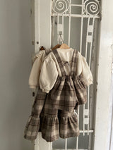 Romance Check Overall Dress _Beige