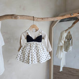 Ribbon Polka Dot Dress Romper_2Colours