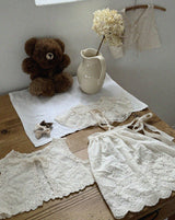 Lacey eyelet cotton apron