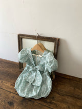 Mint Blossom Puff Sleeve Romper