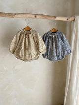 Aster Floral Romper_Dusty Blue