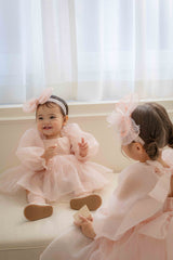 Rose Cloud Organza Dress Romper