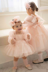 Rose Cloud Organza Dress Romper