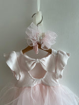 Cotton Rib Tutu Dress Romper _Pink