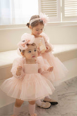 Rose Cloud Organza Dress Romper