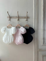 Cotton Ripple Romper _Black