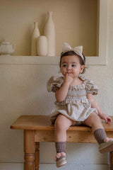Noe Smocked Check Romper