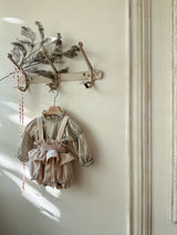 Smocked Frill Suspender Romper_ 2 Colours