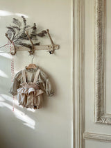 Smocked Frill Suspender Romper_ 2 Colours
