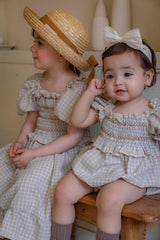 Noe Smocked Check Dress