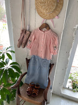 Denim Blue Lace Linen Pants_ Light blue