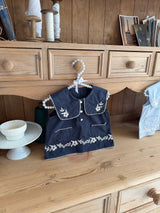 Lucille Embroidered Blouse & Shorts Set