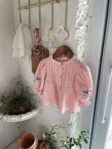 Aster Embroidered Linen Blouse_ Pink