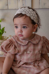 Tua Embroidered Check Romper
