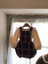Lou Check Suspender Romper