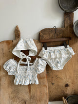 Floral Swimsuit & Bonnet Set _2 Colours