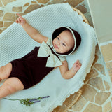 Ribbon Swimsuit & Bonnet Set_ Black