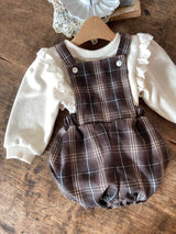 Lou Check Suspender Romper