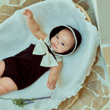Ribbon Swimsuit & Bonnet Set_ Black