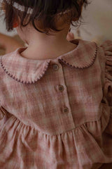 Tua Embroidered Check Romper
