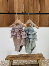 Frill Swimsuit & Bonnet Set_2 Colour