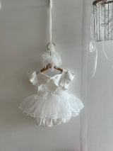 Cotton Rib Tutu Dress Romper _Ivory