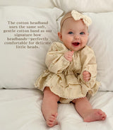 Belle Triple Organza Bow Headband_Cream