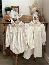 Ellie Cream Smock Romper