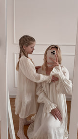 New Vintage Dress _Beige Stripe
