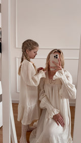 New Vintage Dress _Beige Stripe