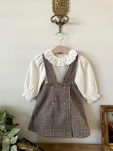 Windowpane Check Overall Dress